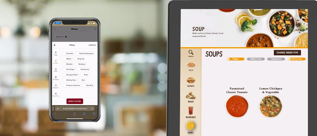 Food Tags and Filters on Self-Ordering Kiosk and Mobile Ordering